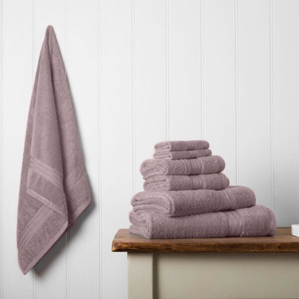 Hampton and Astley 100% Egyptian Cotton 7 Piece Luxury Bath Towel Set, Lavender
