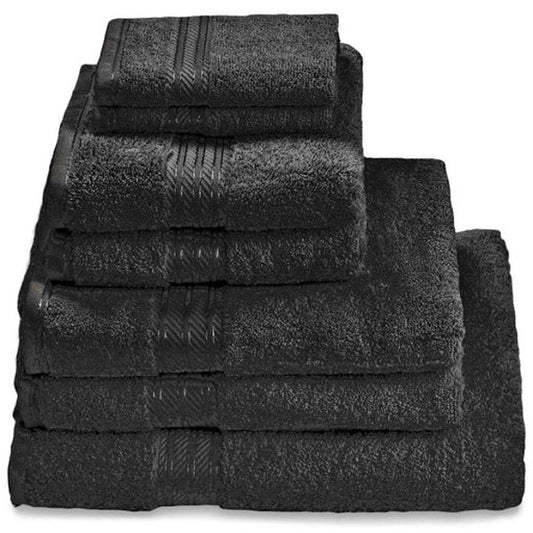 Hampton and Astley 100% Egyptian Cotton 7 Piece Luxury Bath Towel Set, Midnight Black