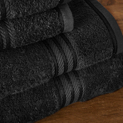 Hampton and Astley 100% Egyptian Cotton 7 Piece Luxury Bath Towel Set, Midnight Black