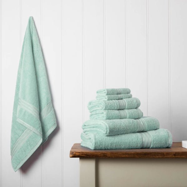 Hampton and Astley 100% Egyptian Cotton 7 Piece Luxury Bath Towel Set, Seafoam Green