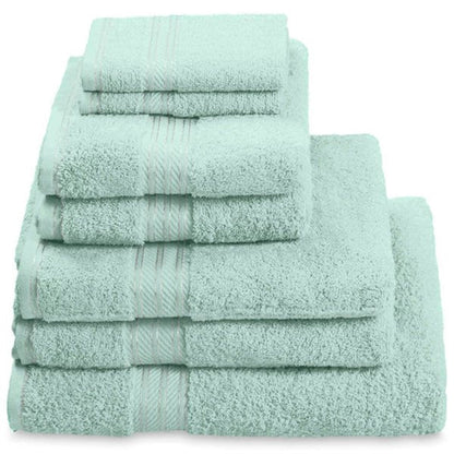 Hampton and Astley 100% Egyptian Cotton 7 Piece Luxury Bath Towel Set, Seafoam Green