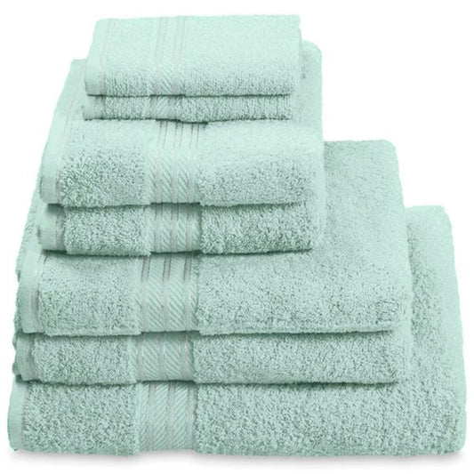 Hampton and Astley 100% Egyptian Cotton 7 Piece Luxury Bath Towel Set, Seafoam Green