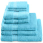 Hampton and Astley 100% Egyptian Cotton 7 Piece Luxury Bath Towel Set, Soft Aqua Turquoise