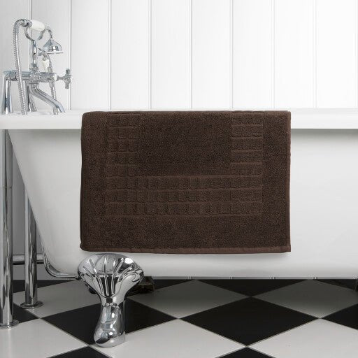 Hampton and Astley 100% Egyptian Cotton Luxury Bath Mat, Chocolate