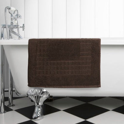 Hampton and Astley 100% Egyptian Cotton Luxury Bath Mat, Chocolate