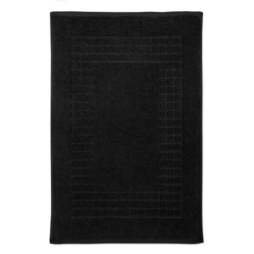 Hampton and Astley 100% Egyptian Cotton Luxury Bath Mat, Midnight Black