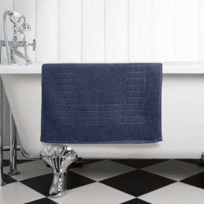 Hampton and Astley 100% Egyptian Cotton Luxury Bath Mat, Navy