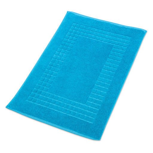 Hampton and Astley 100% Egyptian Cotton Luxury Bath Mat, Teal Blue