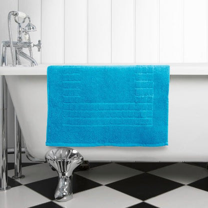 Hampton and Astley 100% Egyptian Cotton Luxury Bath Mat, Teal Blue