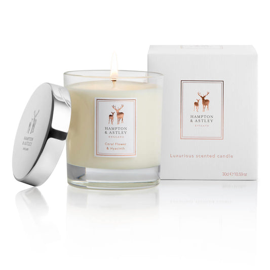 Luxury Scented Large Candle 235g, Coral Flower and Hyacinth