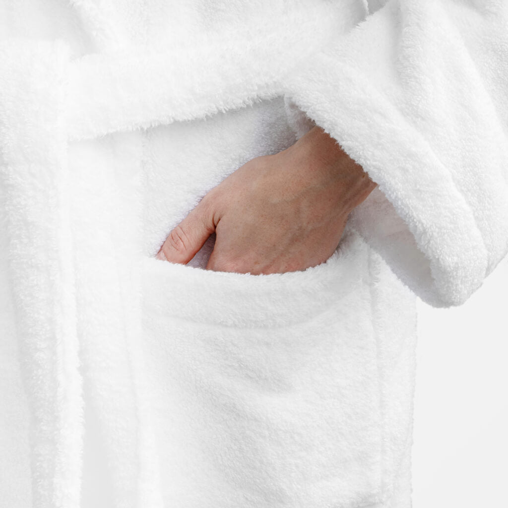 Unisex Zero Twist Cotton Towel Dressing Gown, Pure White