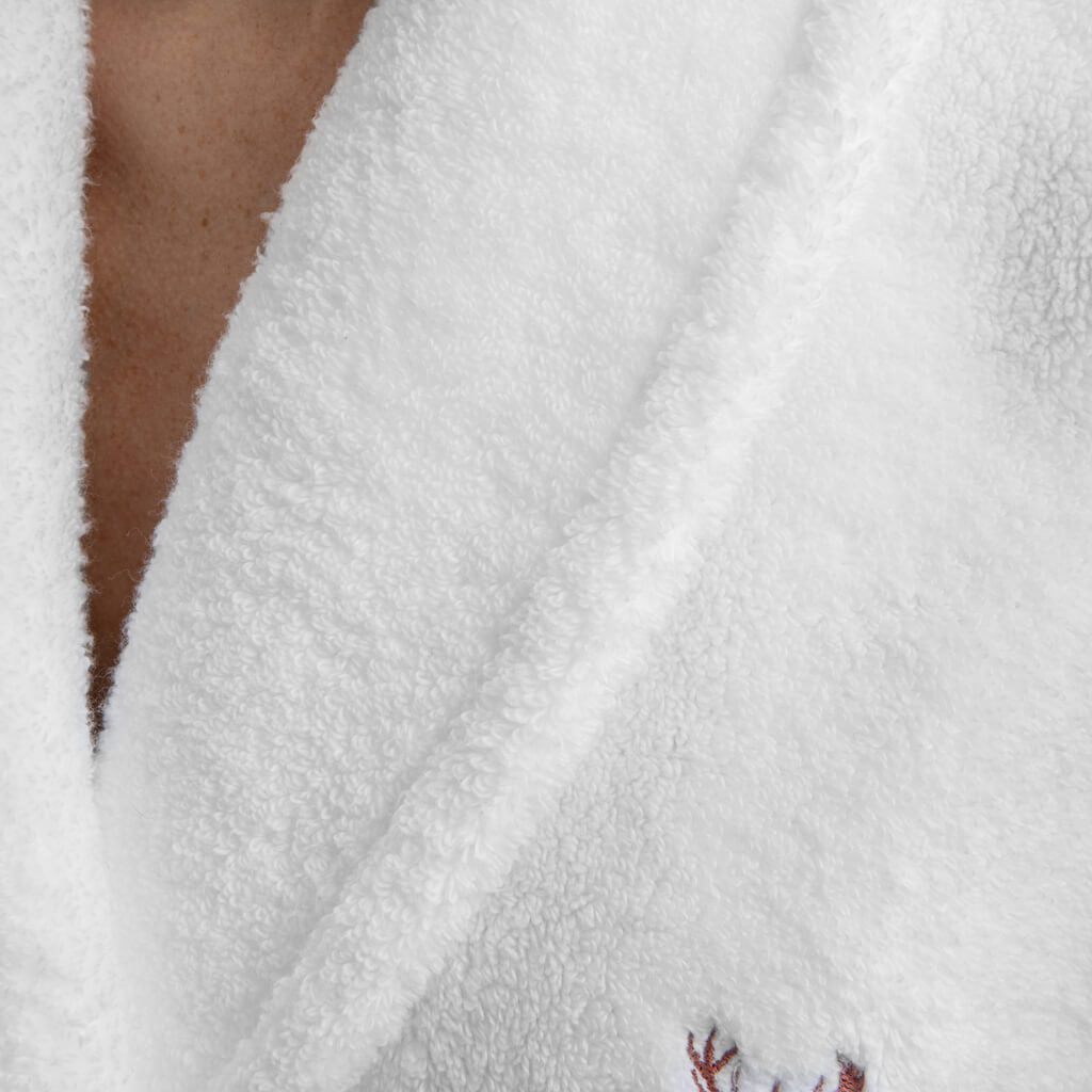 Unisex Zero Twist Cotton Towel Dressing Gown, Pure White